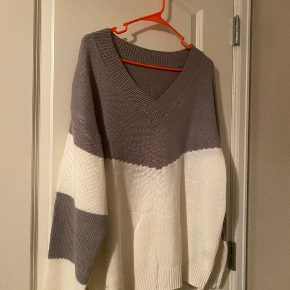 SHEIN grey & white sweater